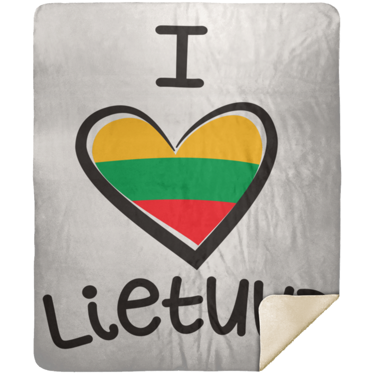 I Love Lietuva - Premium Mink Sherpa Blanket 50x60
