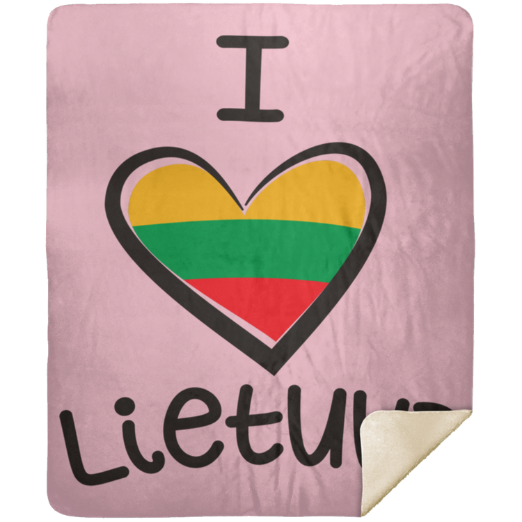 I Love Lietuva - Premium Mink Sherpa Blanket 50x60