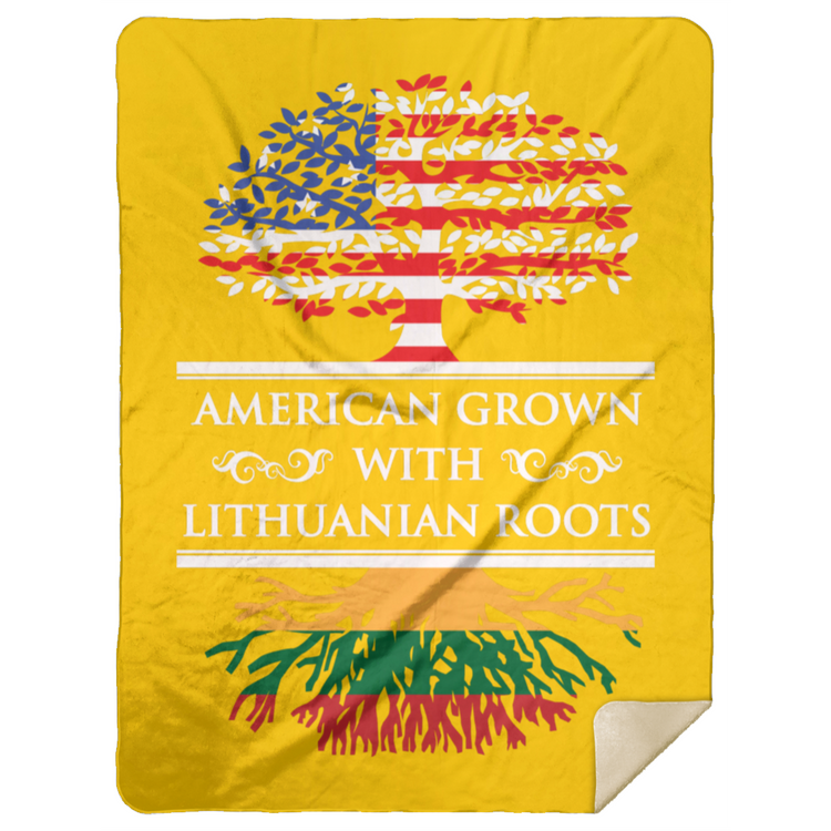 American Grown Lithuanian Roots - Premium Mink Sherpa Blanket 60x80