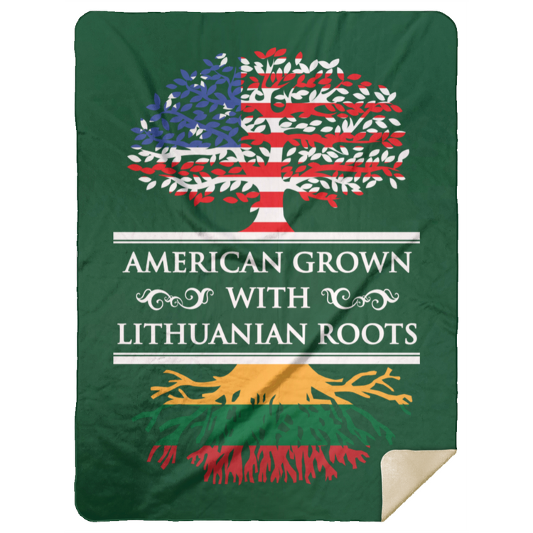 American Grown Lithuanian Roots - Premium Mink Sherpa Blanket 60x80