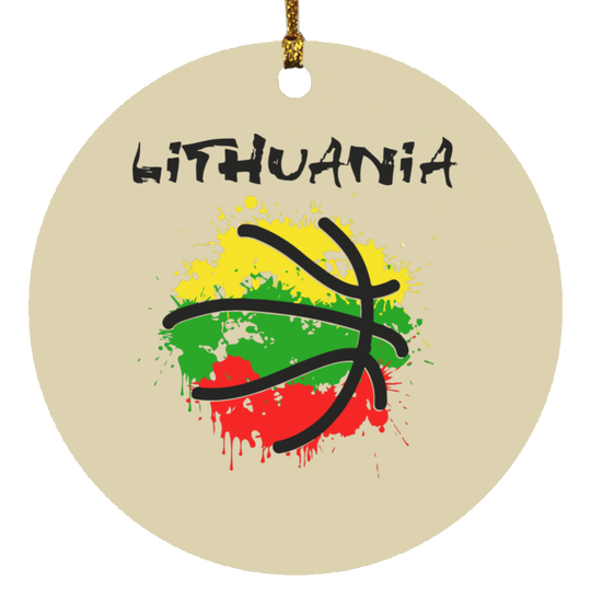 Abstract Lithuania - MDF Circle Ornament - Lithuania Strong