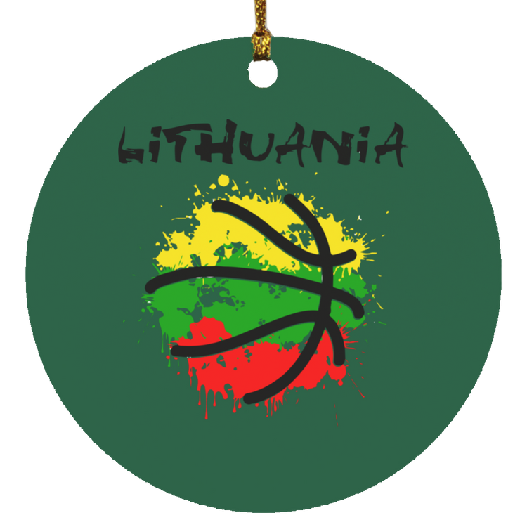 Abstract Lithuania - MDF Circle Ornament - Lithuania Strong