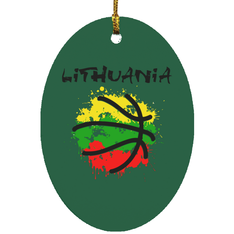 Abstract Lithuania - MDF Oval Ornament - Lithuania Strong