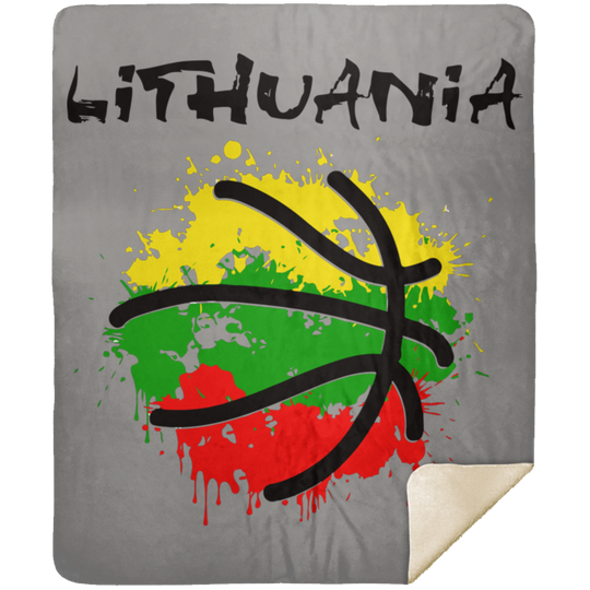 Abstract Lithuania - Premium Mink Sherpa Blanket 50x60 - Lithuania Strong