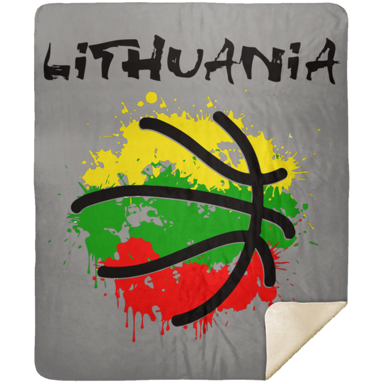 Abstract Lithuania - Premium Mink Sherpa Blanket 50x60 - Lithuania Strong