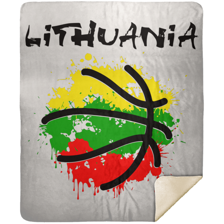 Abstract Lithuania - Premium Mink Sherpa Blanket 50x60 - Lithuania Strong