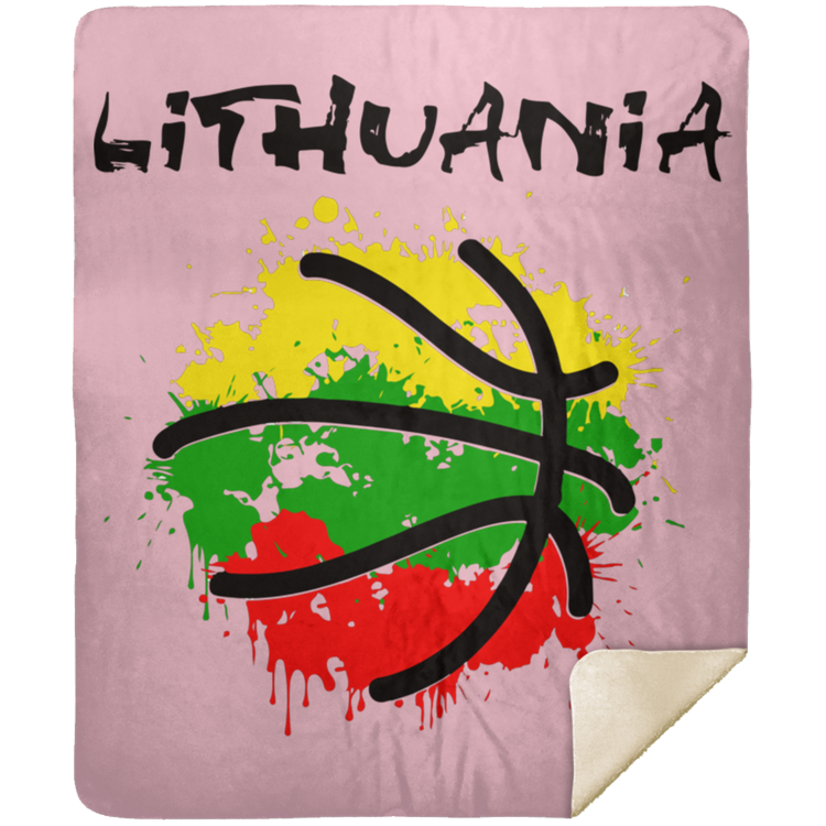 Abstract Lithuania - Premium Mink Sherpa Blanket 50x60 - Lithuania Strong