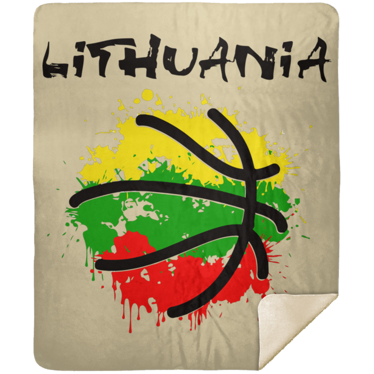 Abstract Lithuania - Premium Mink Sherpa Blanket 50x60 - Lithuania Strong