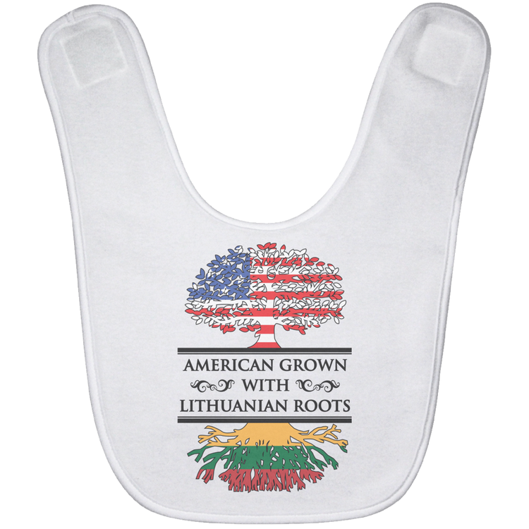 American Grown Lithuanian Roots - BABYBIB Baby Bib - Lithuania Strong