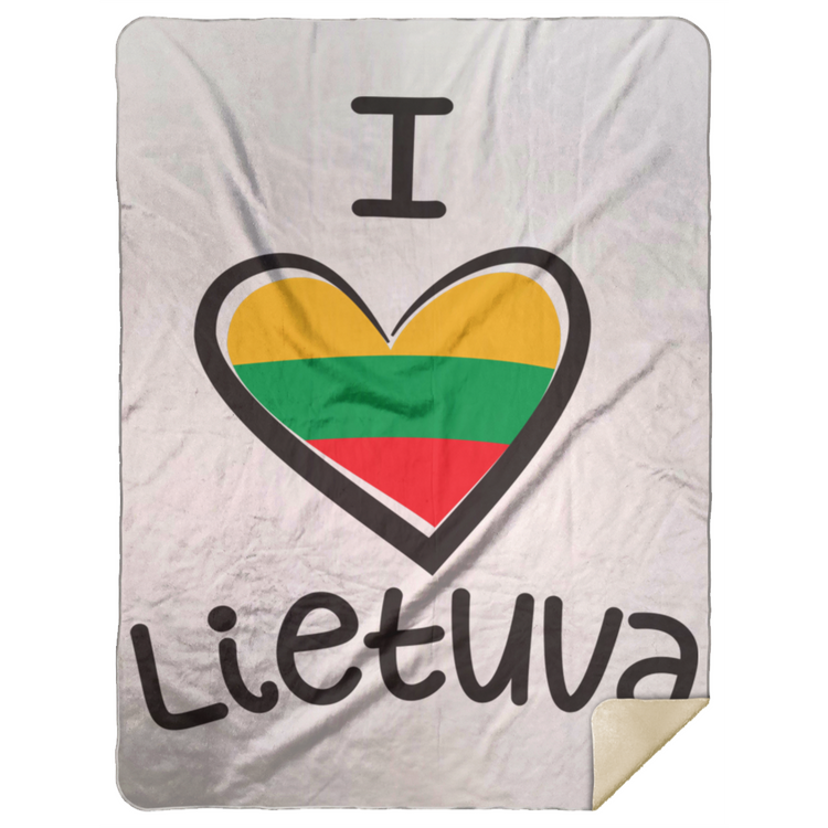 I Love Lietuva - Premium Mink Sherpa Blanket 60x80