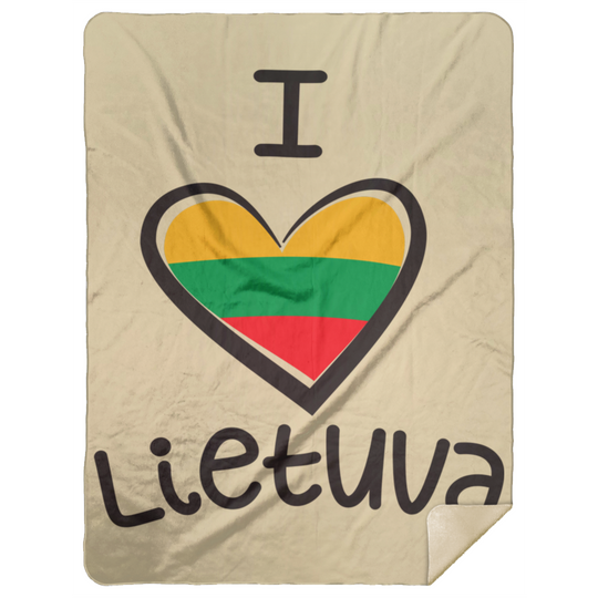 I Love Lietuva - Premium Mink Sherpa Blanket 60x80