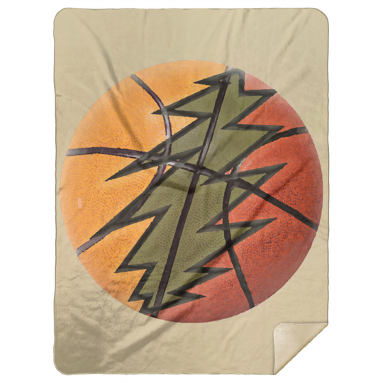 Basketball Bolt - Premium Mink Sherpa Blanket 60x80 - Lithuania Strong