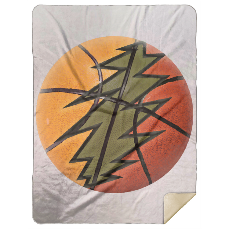 Basketball Bolt - Premium Mink Sherpa Blanket 60x80 - Lithuania Strong