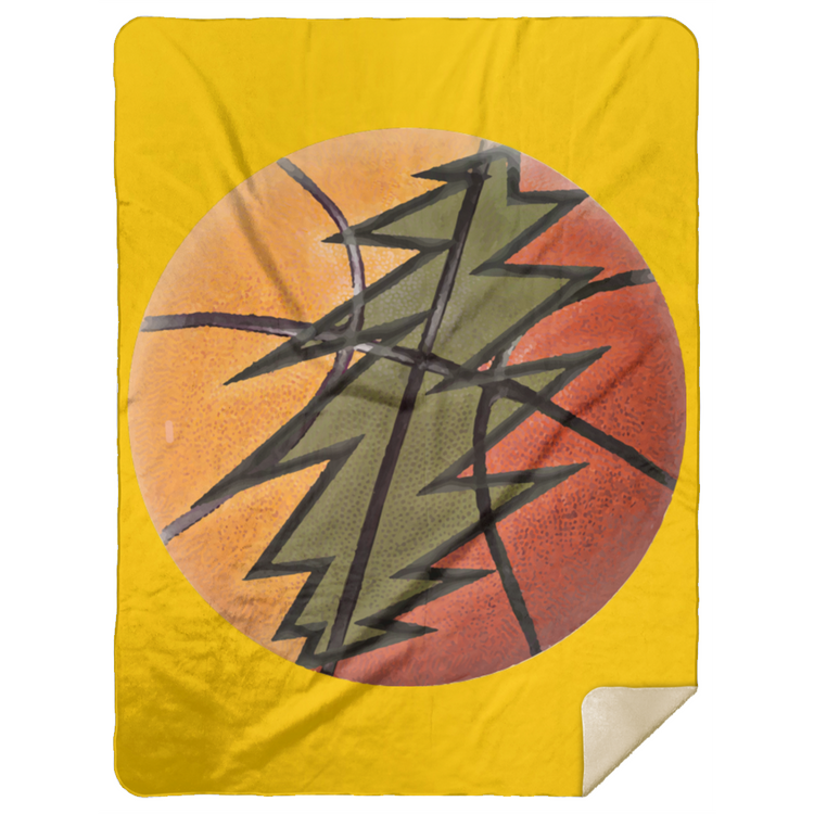 Basketball Bolt - Premium Mink Sherpa Blanket 60x80 - Lithuania Strong