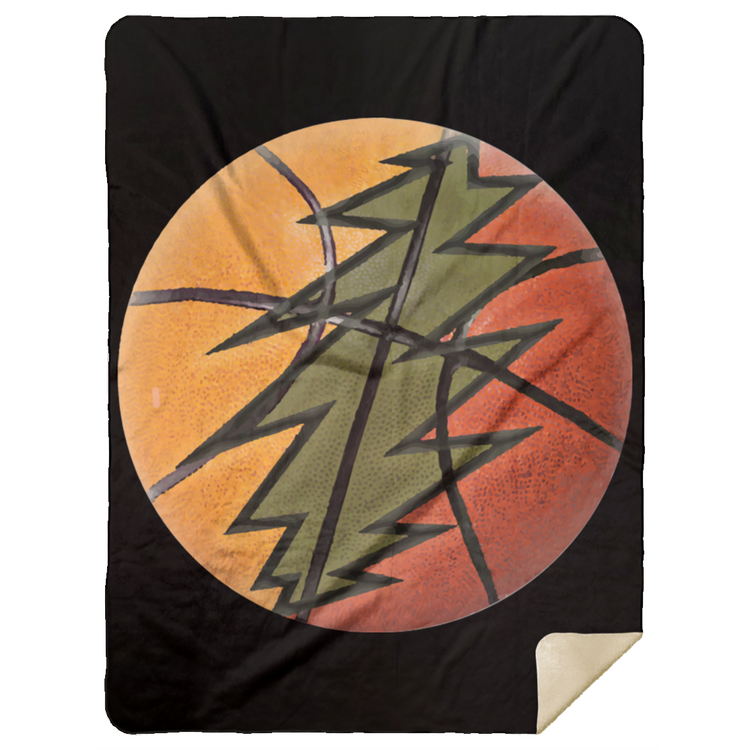 Basketball Bolt - Premium Mink Sherpa Blanket 60x80 - Lithuania Strong