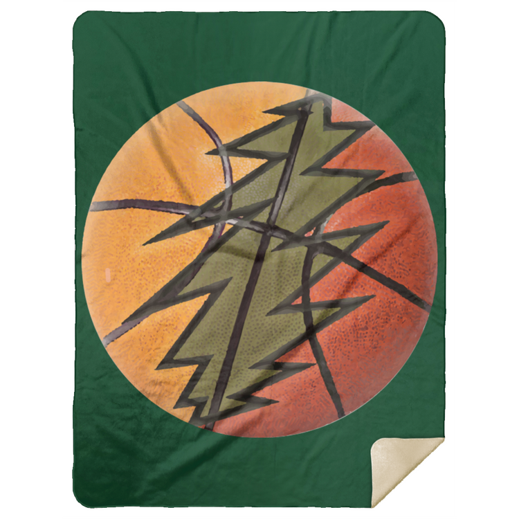 Basketball Bolt - Premium Mink Sherpa Blanket 60x80 - Lithuania Strong