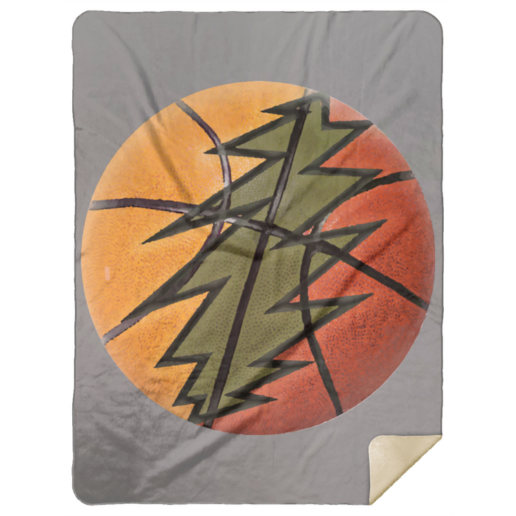 Basketball Bolt - Premium Mink Sherpa Blanket 60x80 - Lithuania Strong