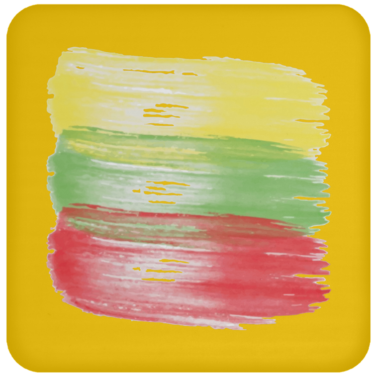 Brush Strokes - High Gloss Coaster - Lithuania Strong