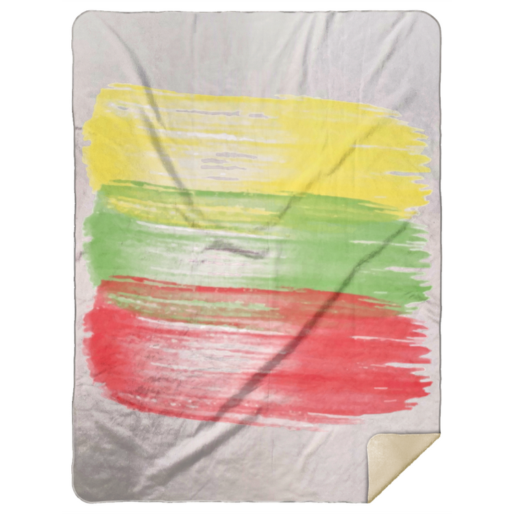 Brush Strokes - Premium Mink Sherpa Blanket 60x80 - Lithuania Strong