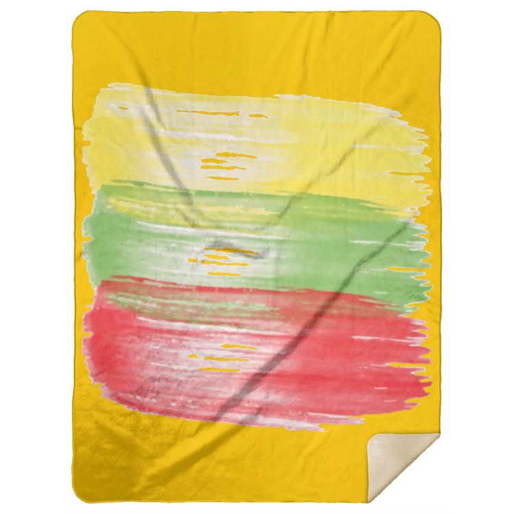 Brush Strokes - Premium Mink Sherpa Blanket 60x80 - Lithuania Strong