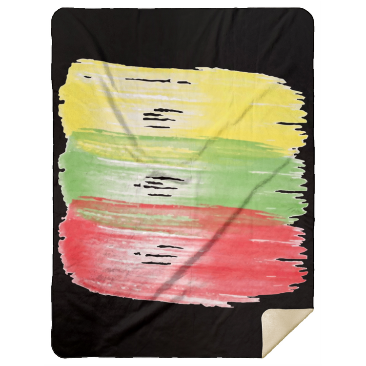 Brush Strokes - Premium Mink Sherpa Blanket 60x80 - Lithuania Strong