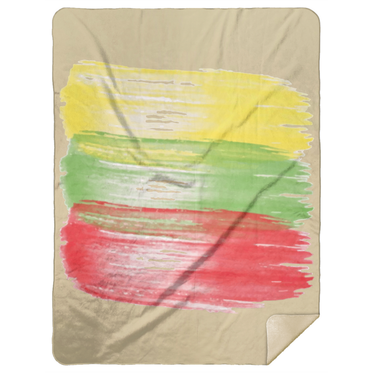 Brush Strokes - Premium Mink Sherpa Blanket 60x80 - Lithuania Strong