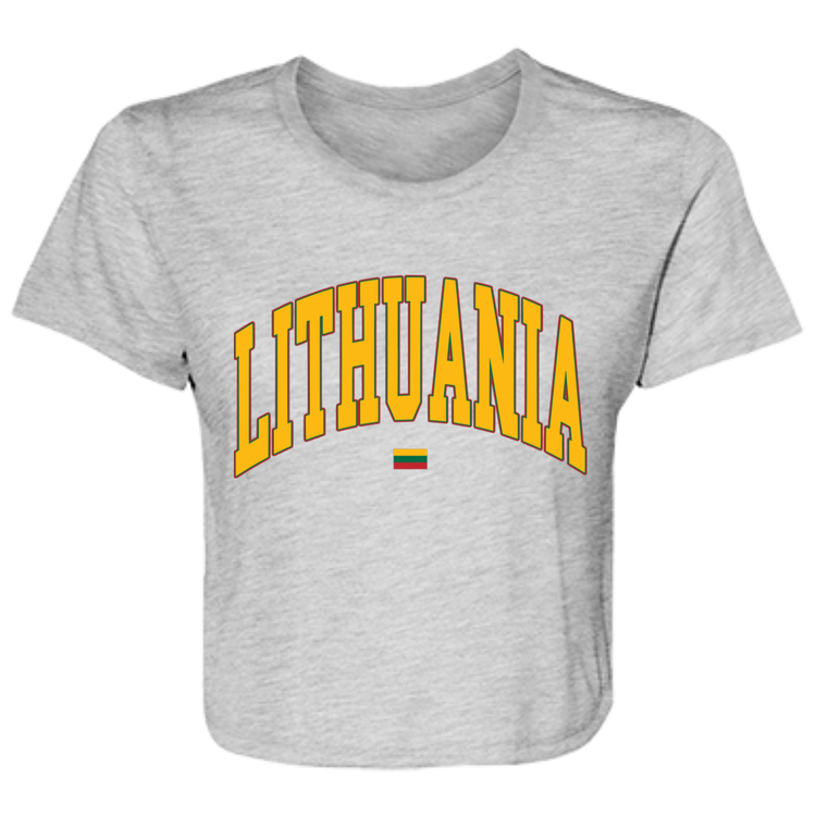 Lithuania - Women's Bella+Canvas Flowy Cropped Tee
