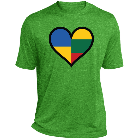 Lithuania Ukraine Heart - Men's Heather Performance Activewear T
