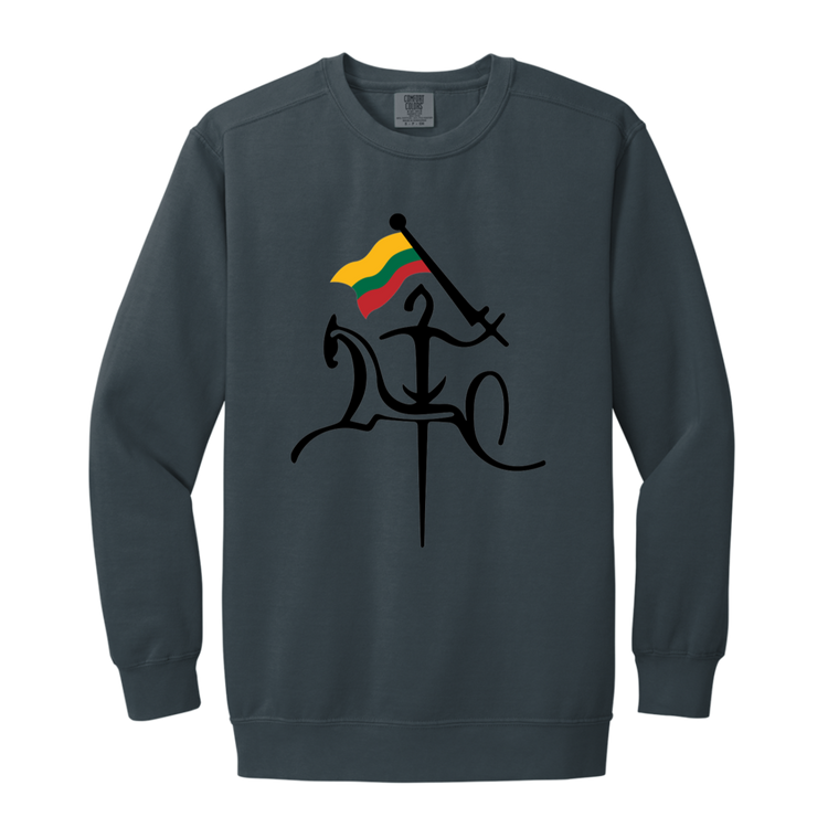 Vytis with Flag - Men/Women Unisex Soft-Washed Crewneck Sweatshirt