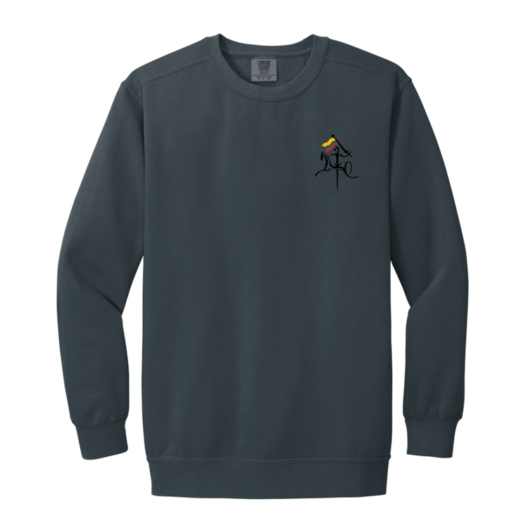 Vytis with Flag - Men/Women Unisex Soft-Washed Crewneck Sweatshirt