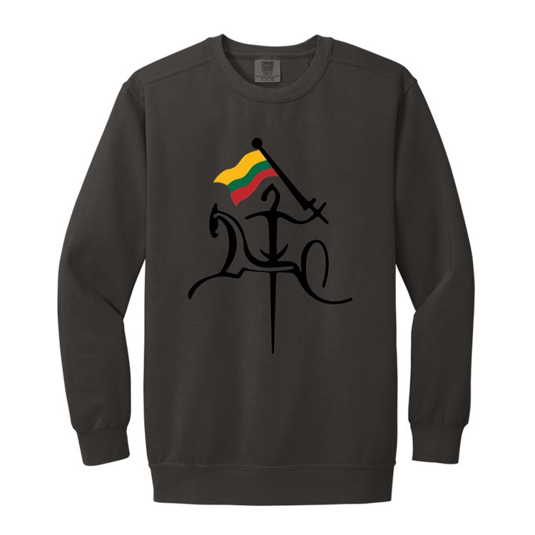 Vytis with Flag - Men/Women Unisex Soft-Washed Crewneck Sweatshirt