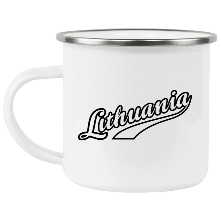 Lithuania - 12 oz. Enamel Camping Mug