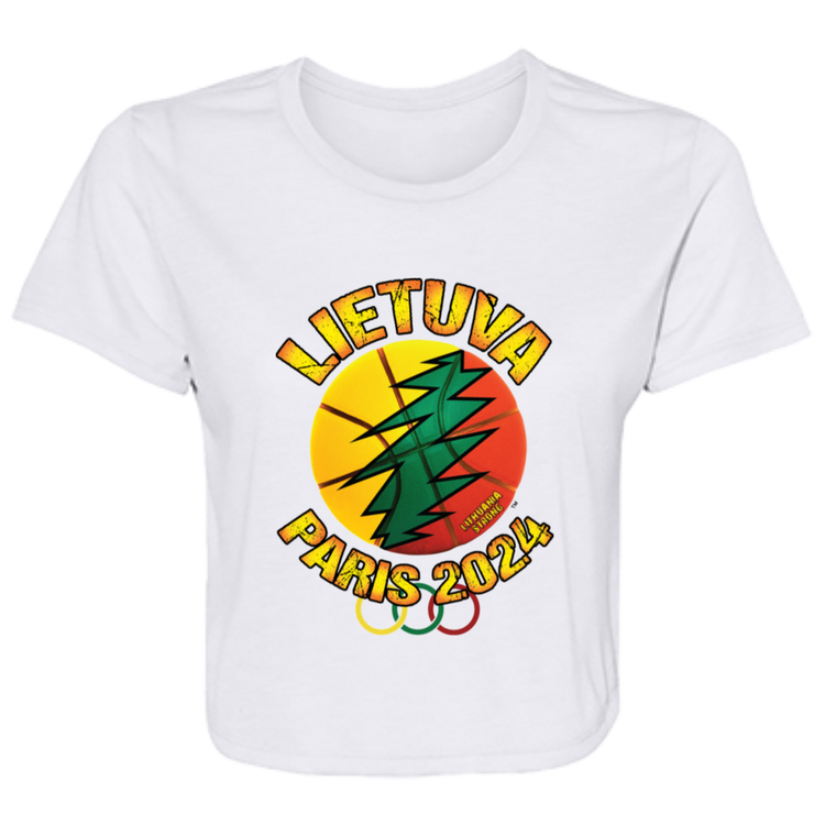 Lietuva paris 2024 - Women's Bella+Canvas Flowy Cropped Tee