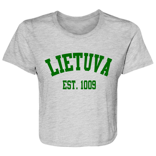 Lietuva Est. 1009 - Women's Bella+Canvas Flowy Cropped Tee