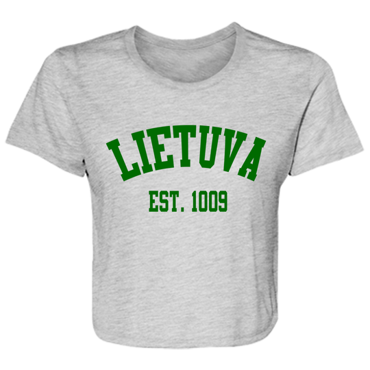 Lietuva Est. 1009 - Women's Bella+Canvas Flowy Cropped Tee