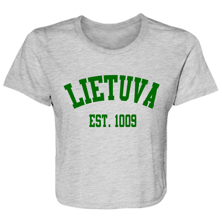 Lietuva Est. 1009 - Women's Bella+Canvas Flowy Cropped Tee