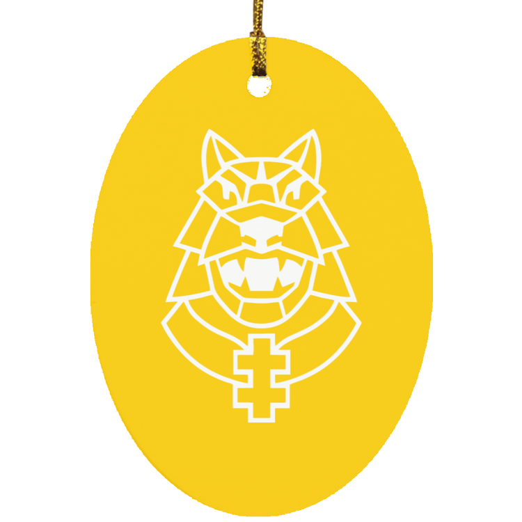 Gelezinis Vilkas - MDF Oval Ornament
