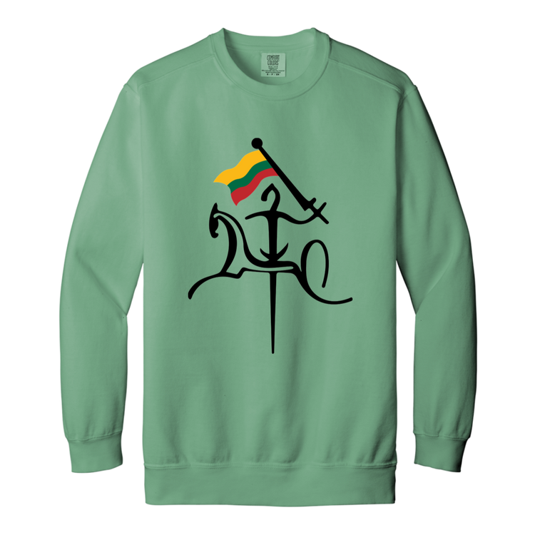 Vytis with Flag - Men/Women Unisex Soft-Washed Crewneck Sweatshirt
