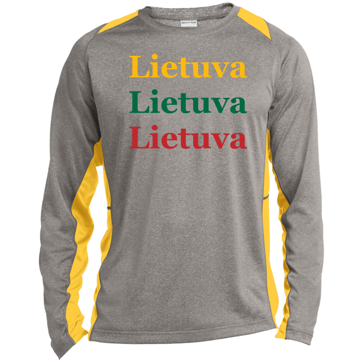 Lietuva - Men's Long Sleeve Colorblock Activewear Performance T