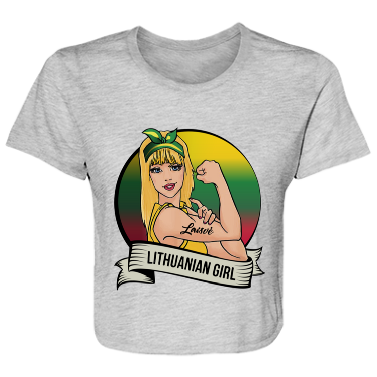 Lithuanian Girl - Women's Bella+Canvas Flowy Cropped Tee