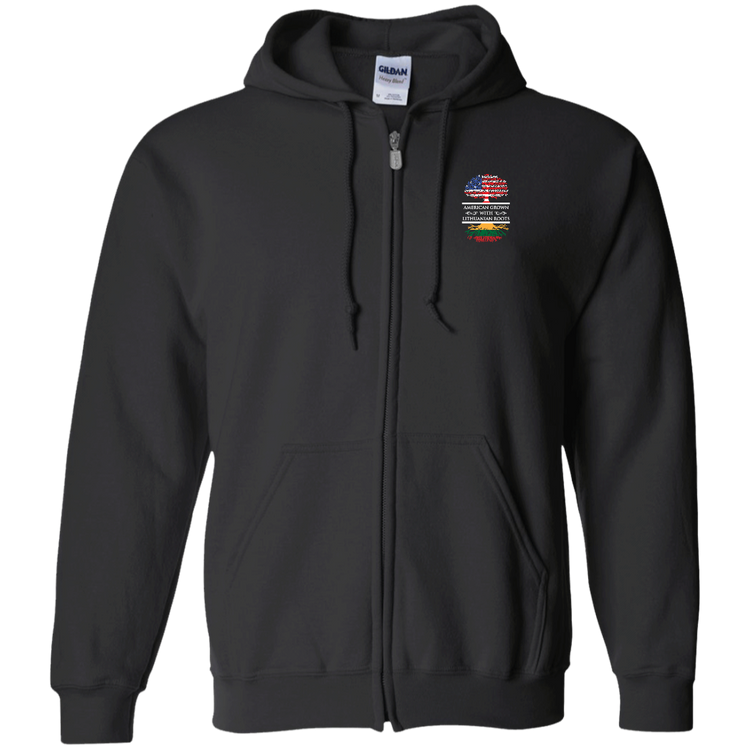 American Grown Lithuanian Roots - Men/Women Unisex Comfort Full-Zip Hoodie