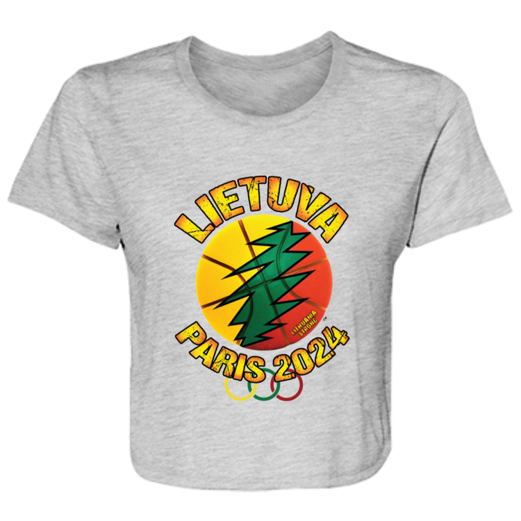 Lietuva paris 2024 - Women's Bella+Canvas Flowy Cropped Tee