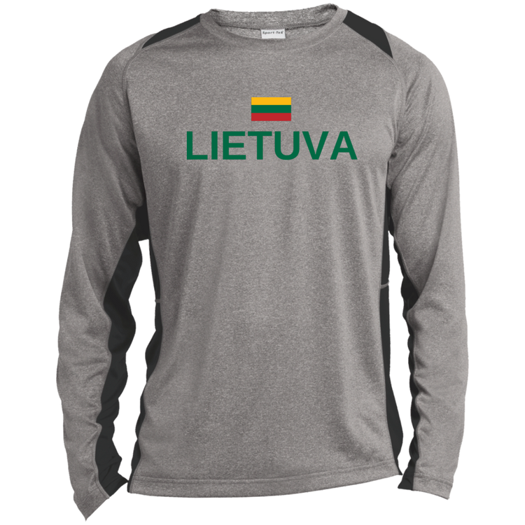 Lietuva - Men's Long Sleeve Colorblock Activewear Performance T