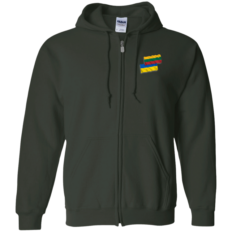 Lithuania Ukraine Flag - Men/Women Unisex Comfort Full-Zip Hoodie