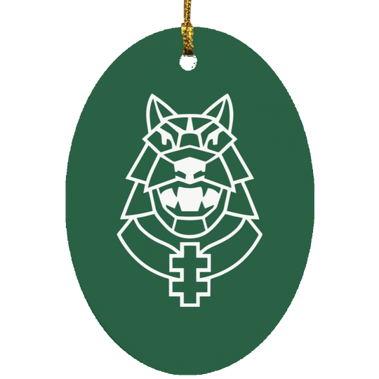 Gelezinis Vilkas - MDF Oval Ornament
