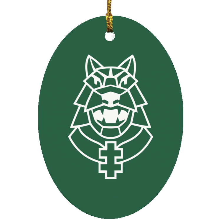 Gelezinis Vilkas - MDF Oval Ornament