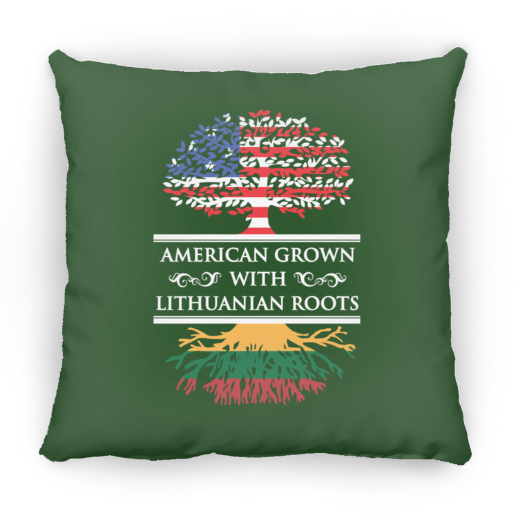 American Grown Lithuanian Roots - Large Square Pillow