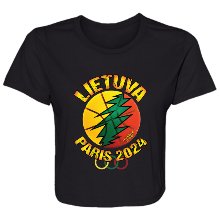Lietuva paris 2024 - Women's Bella+Canvas Flowy Cropped Tee