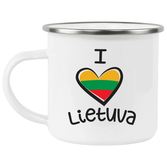 I Love Lietuva - 12 oz. Enamel Camping Mug