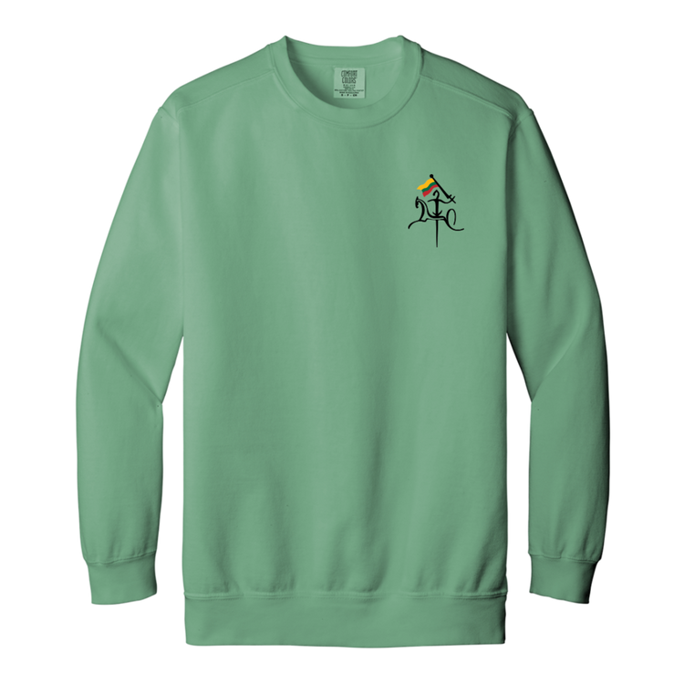 Vytis with Flag - Men/Women Unisex Soft-Washed Crewneck Sweatshirt